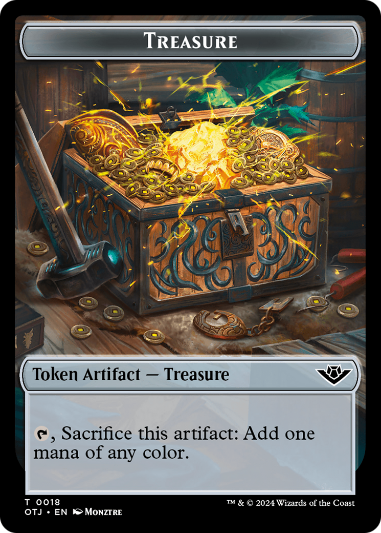 Treasure // Golem Double-Sided Token [Outlaws of Thunder Junction Tokens] | Clutch Gaming