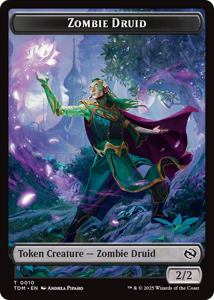 Treasure // Zombie Druid Double-Sided Token [Tarkir: Dragonstorm Tokens] | Clutch Gaming
