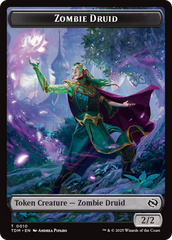 Salamander Warrior // Zombie Druid Double-Sided Token [Tarkir: Dragonstorm Commander Tokens] | Clutch Gaming
