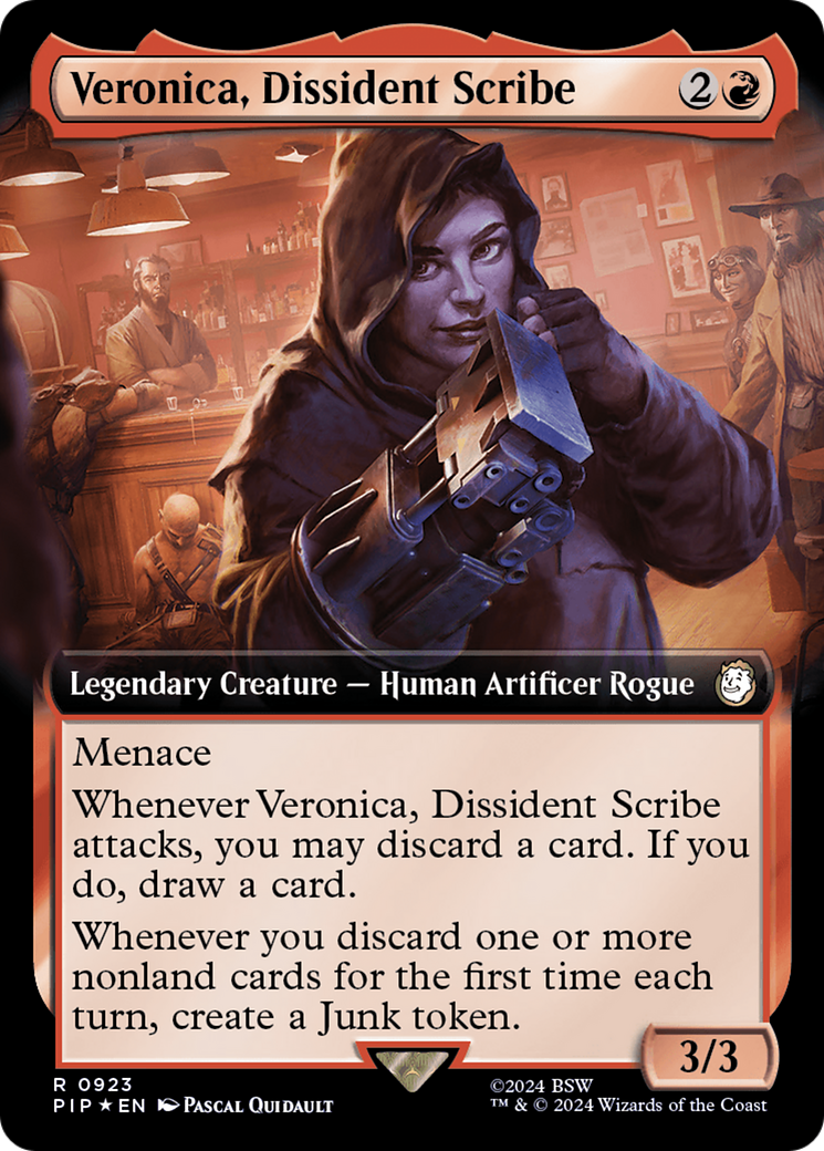 Veronica, Dissident Scribe (Extended Art) (Surge Foil) [Fallout] | Clutch Gaming