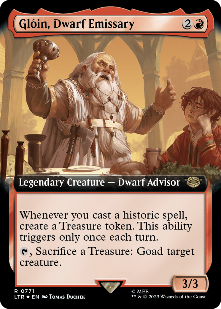 Gloin, Dwarf Emissary (Extended Art) (Surge Foil) [The Lord of the Rings: Tales of Middle-Earth] | Clutch Gaming