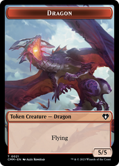 Saproling // Dragon (0021) Double-Sided Token [Commander Masters Tokens] | Clutch Gaming