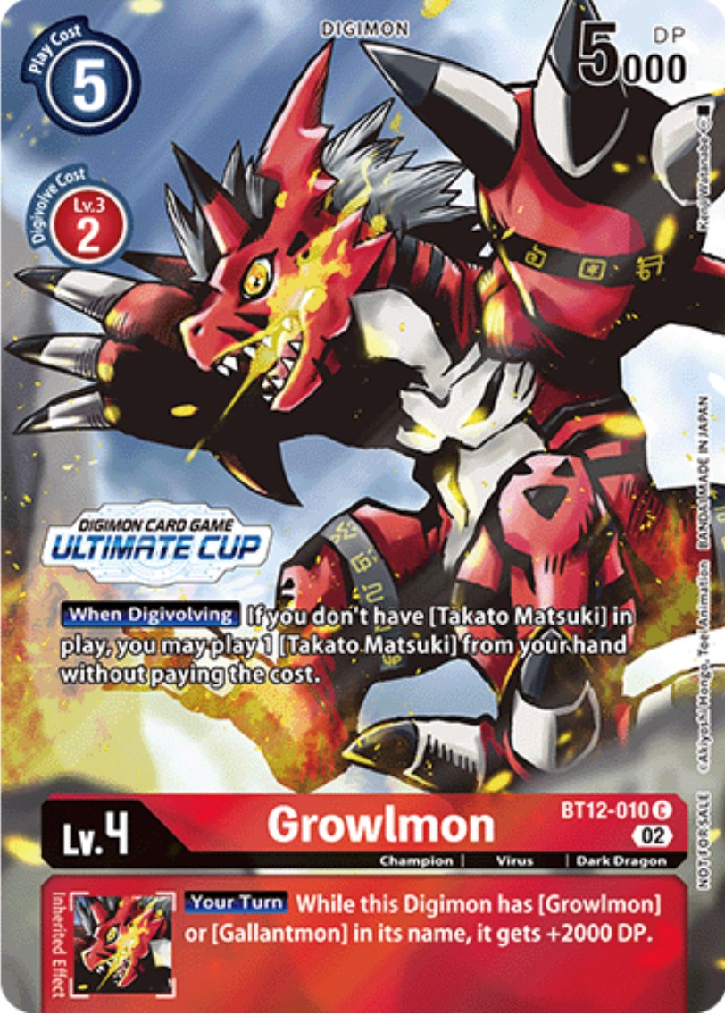 Growlmon [BT12-010] (Ultimate Cup) [Across Time Promos] | Clutch Gaming