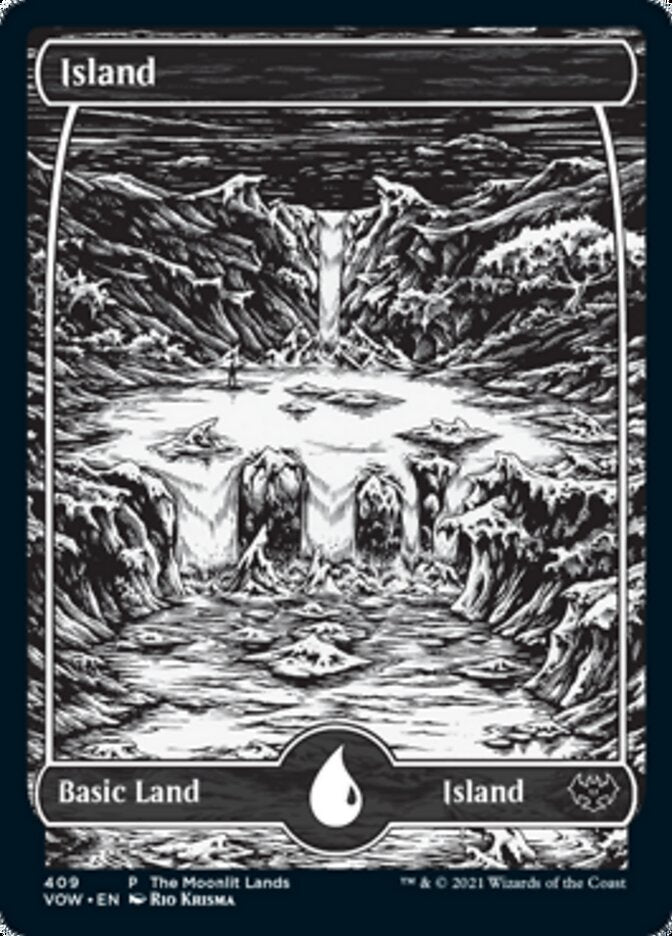 Island (The Moonlit Lands) (Foil Etched) [Innistrad: Crimson Vow Promos] | Clutch Gaming