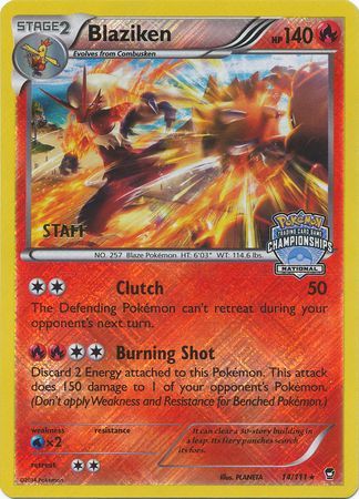 Blaziken (14/111) (Staff National Championship Promo) [XY: Furious Fists] | Clutch Gaming