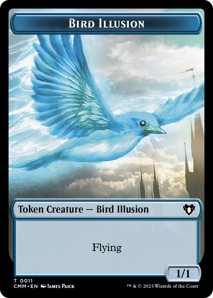 Spirit (0039) // Bird Illusion Double-Sided Token [Commander Masters Tokens] | Clutch Gaming