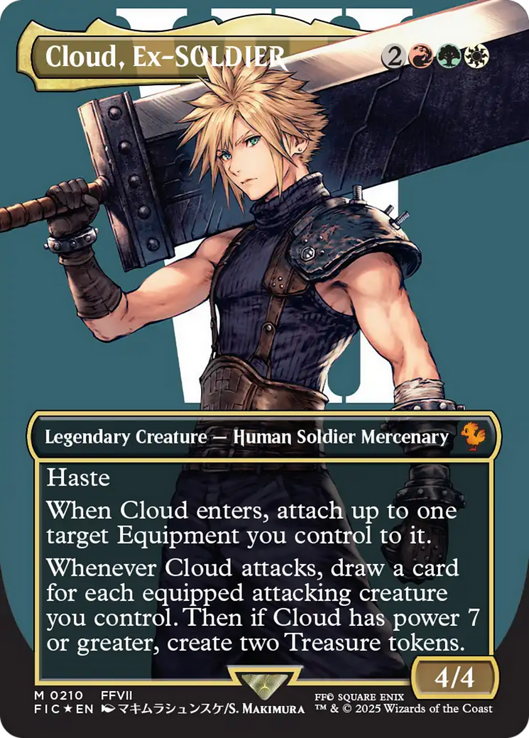 Cloud, Ex-SOLDIER (Borderless) (Surge Foil) [FINAL FANTASY Commander] | Clutch Gaming