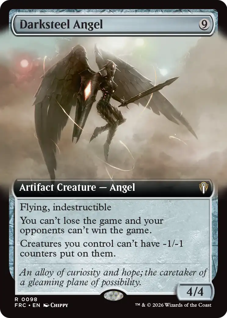 Darksteel Angel (Extended Art) [Reality Fracture Commander] | Clutch Gaming