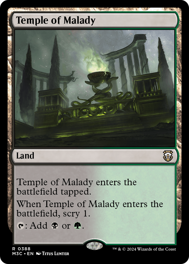 Temple of Malady (Ripple Foil) [Modern Horizons 3 Commander] | Clutch Gaming