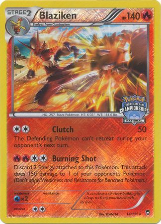 Blaziken (14/111) (National Championship Promo) [XY: Furious Fists] | Clutch Gaming