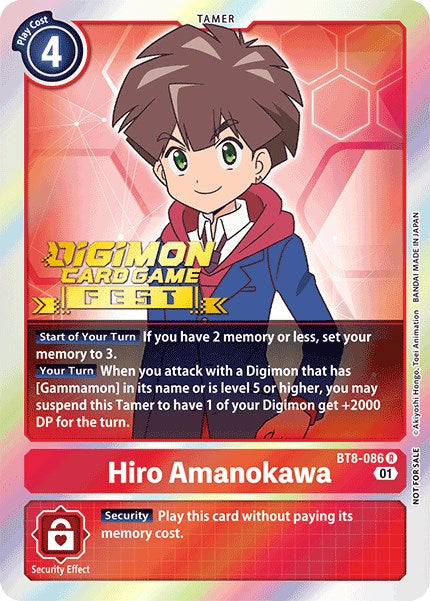 Hiro Amanokawa [BT8-086] (Digimon Card Game Fest 2022) [New Awakening Promos] | Clutch Gaming