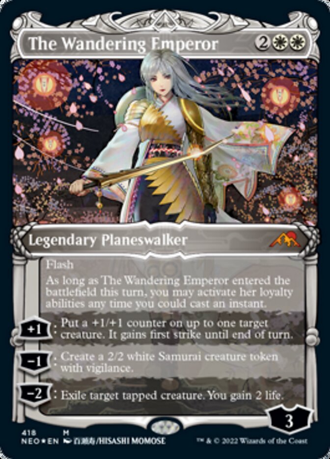 The Wandering Emperor (Showcase) (Foil Etched) [Kamigawa: Neon Dynasty] | Clutch Gaming