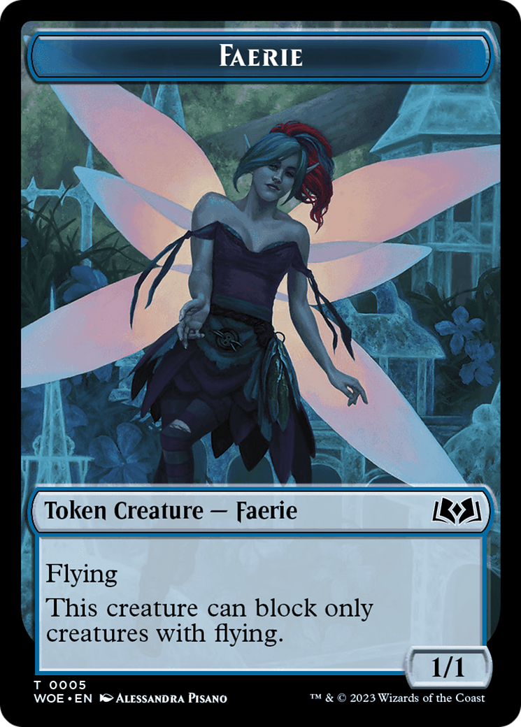 Faerie // Food (0012) Double-Sided Token [Wilds of Eldraine Tokens] | Clutch Gaming