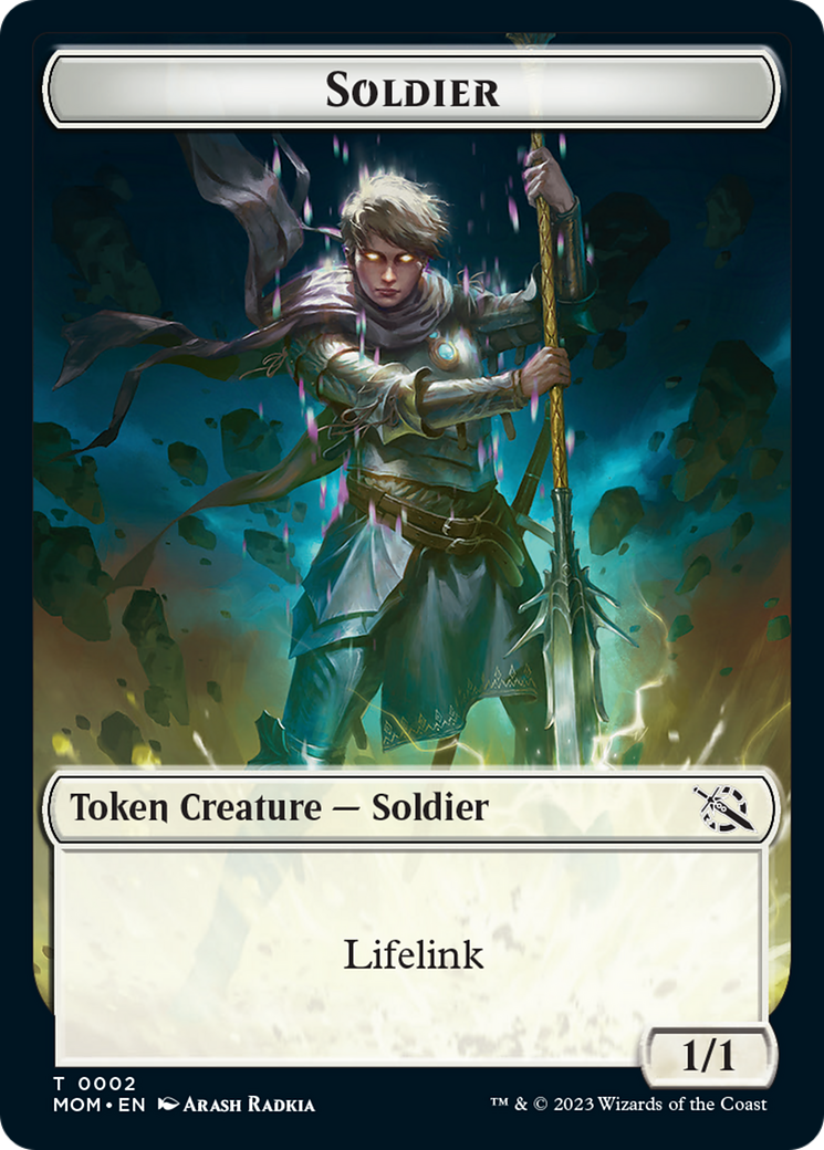 Soldier // Teferi Akosa of Zhalfir Emblem Double-Sided Token [March of the Machine Tokens] | Clutch Gaming