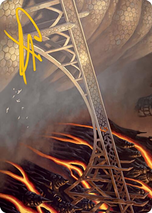 Rustvale Bridge Art Card (Gold-Stamped Signature) [Modern Horizons 2 Art Series] | Clutch Gaming