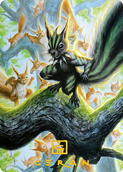 Chatterfang, Squirrel General Art Card (67) (Gold-Stamped Signature) [Modern Horizons 2 Art Series] | Clutch Gaming