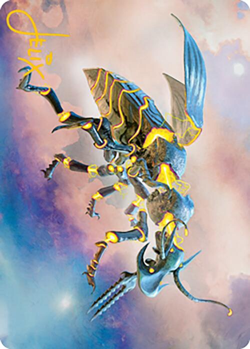 Zabaz, the Glimmerwasp Art Card (Gold-Stamped Signature) [Modern Horizons 2 Art Series] | Clutch Gaming