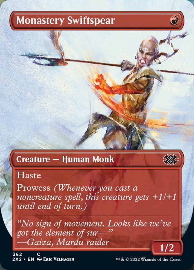 Monastery Swiftspear (Borderless Alternate Art) [Double Masters 2022] | Clutch Gaming