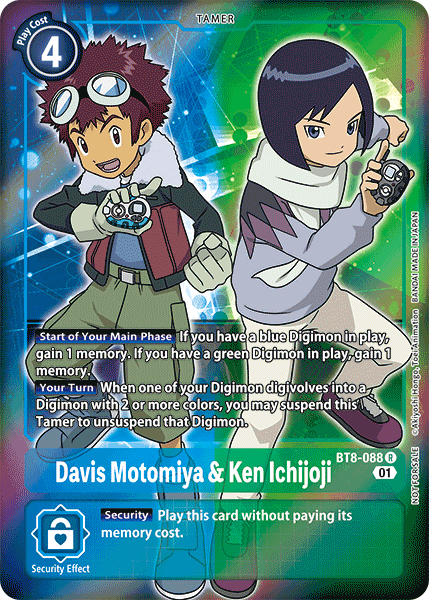 Davis Motomiya & Ken Ichijoji [BT8-088] (Alternative Art - Box Topper) [New Awakening] | Clutch Gaming