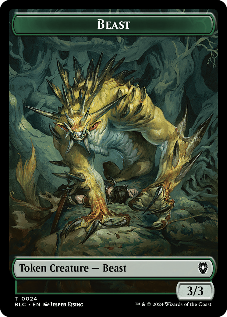 Beast (024) // Treasure Double-Sided Token [Bloomburrow Commander Tokens] | Clutch Gaming