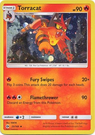 Torracat (25/149) (Cosmos Holo) [Sun & Moon: Base Set] | Clutch Gaming