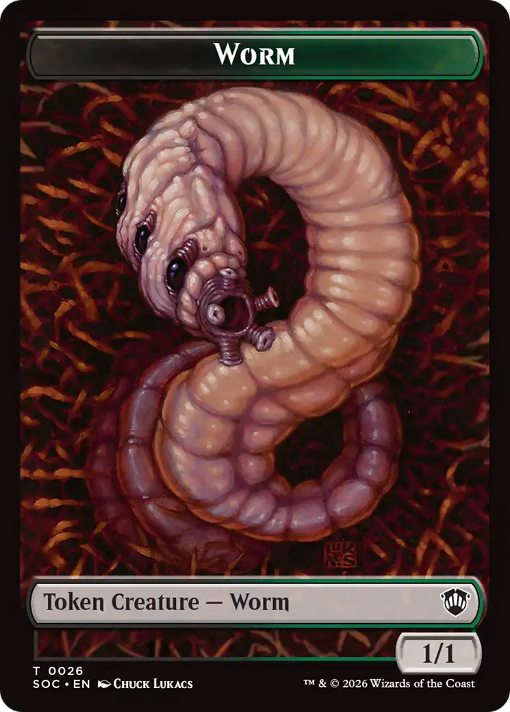 Eldrazi Spawn // Worm Double-Sided Token [Secrets of Strixhaven Commander Tokens] | Clutch Gaming
