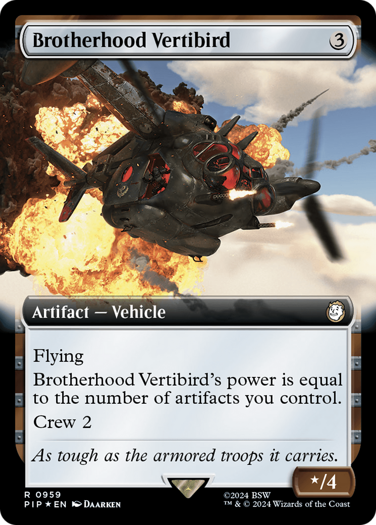 Brotherhood Vertibird (Extended Art) (Surge Foil) [Fallout] | Clutch Gaming