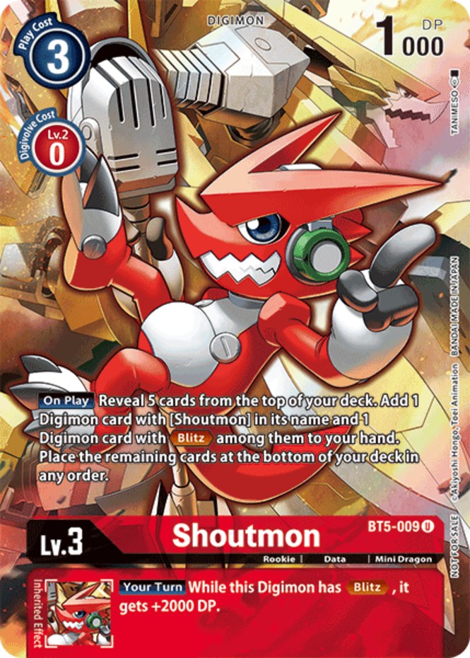 Shoutmon [BT5-009] (Tamer's Evolution Box 2) [Battle of Omni Promos] | Clutch Gaming