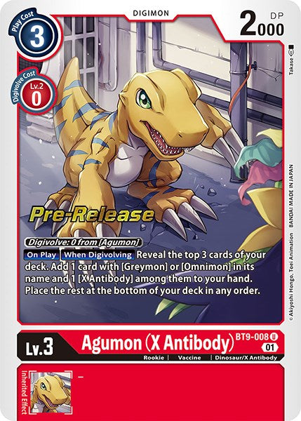 Agumon (X Antibody) [BT9-008] [X Record Pre-Release Promos] | Clutch Gaming