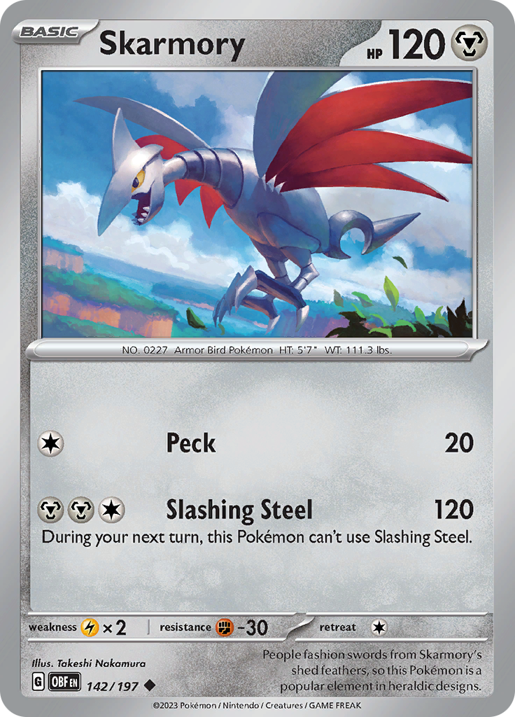 Skarmory (142/197) [Scarlet & Violet: Obsidian Flames] | Clutch Gaming