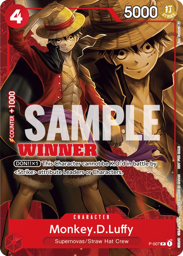 Monkey.D.Luffy (P-007) (Winner Pack Vol. 1) [One Piece Promotion Cards] | Clutch Gaming