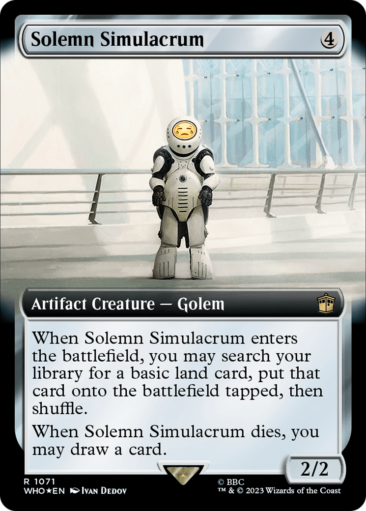 Solemn Simulacrum (Extended Art) (Surge Foil) [Doctor Who] | Clutch Gaming