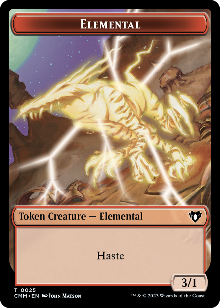 Human Soldier // Elemental (0025) Double-Sided Token [Commander Masters Tokens] | Clutch Gaming