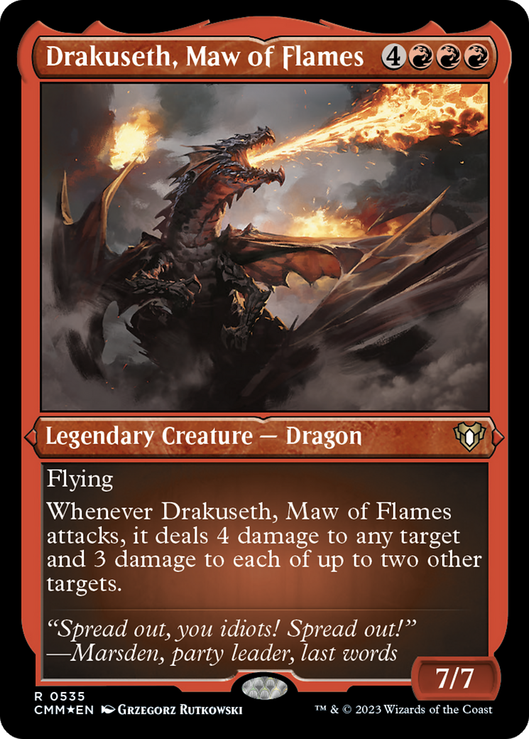 Drakuseth, Maw of Flames (Foil Etched) [Commander Masters] | Clutch Gaming