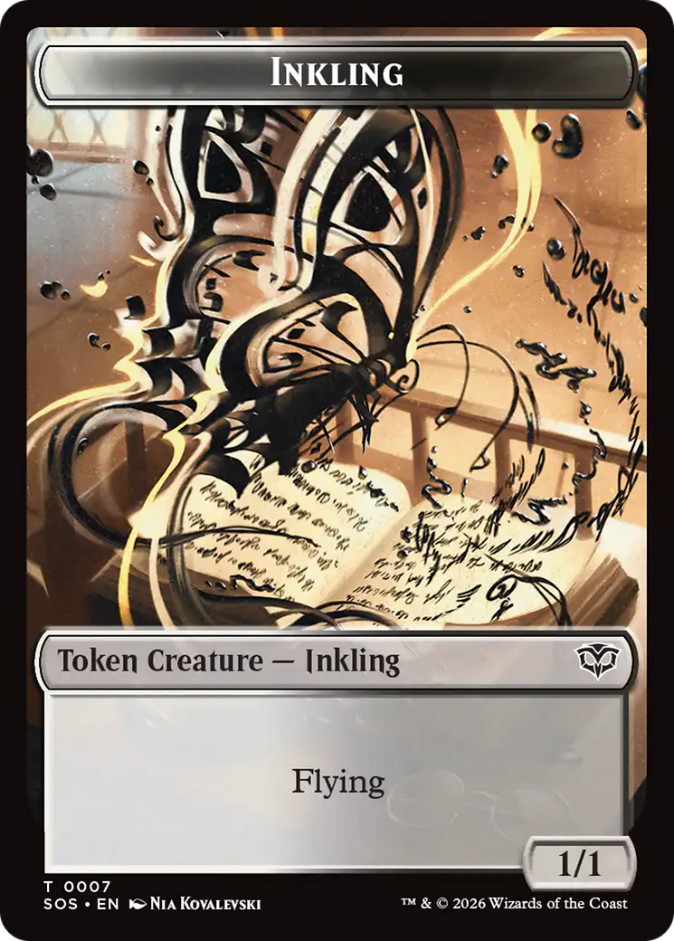 Inkling (0007) // Spirit (0011) Double-Sided Token [Secrets of Strixhaven Tokens] | Clutch Gaming