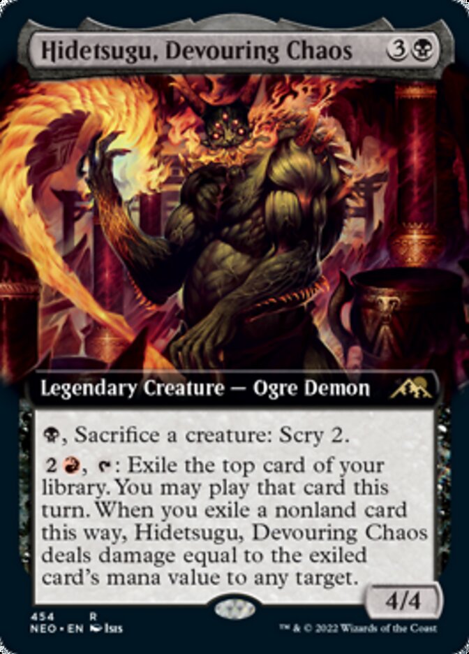 Hidetsugu, Devouring Chaos (Extended Art) [Kamigawa: Neon Dynasty] | Clutch Gaming