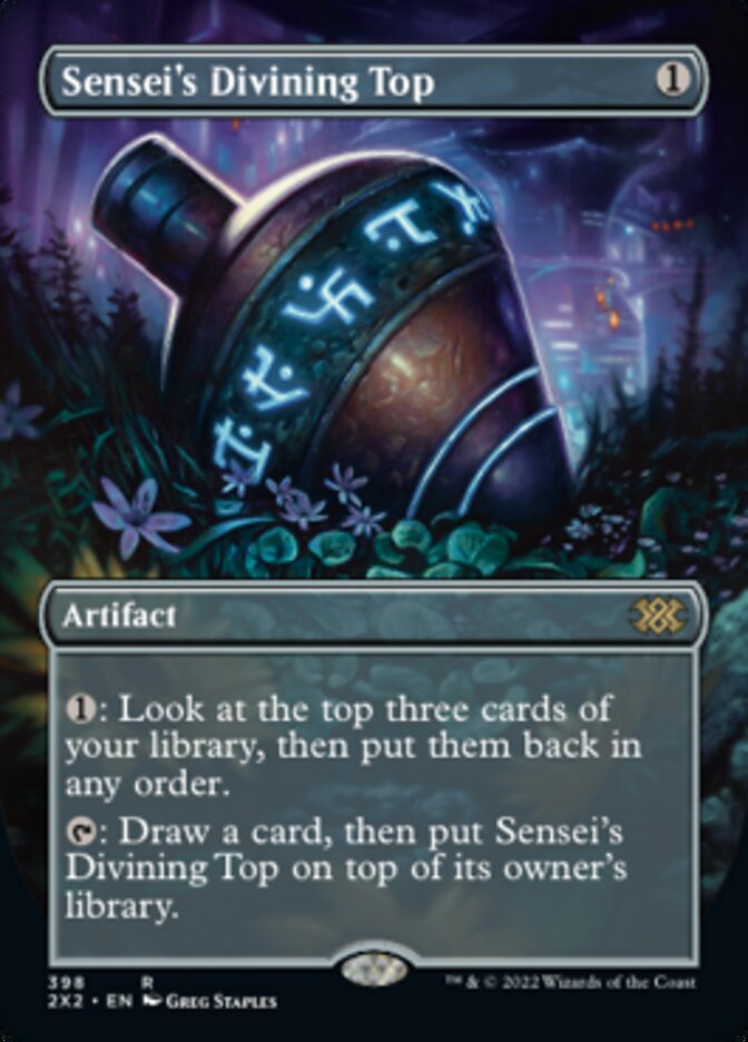 Sensei's Divining Top (Borderless Alternate Art) [Double Masters 2022] | Clutch Gaming