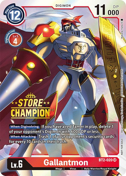 Gallantmon [BT2-020] (Store Champion) [Release Special Booster Promos] | Clutch Gaming