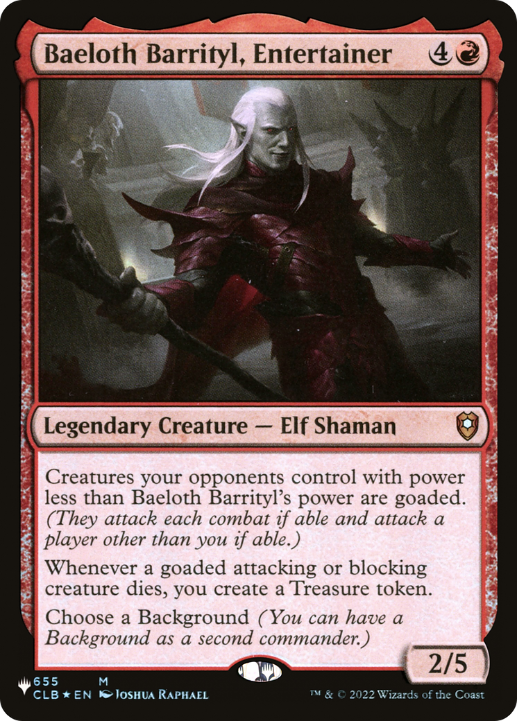 Baeloth Barrityl, Entertainer [The List] | Clutch Gaming