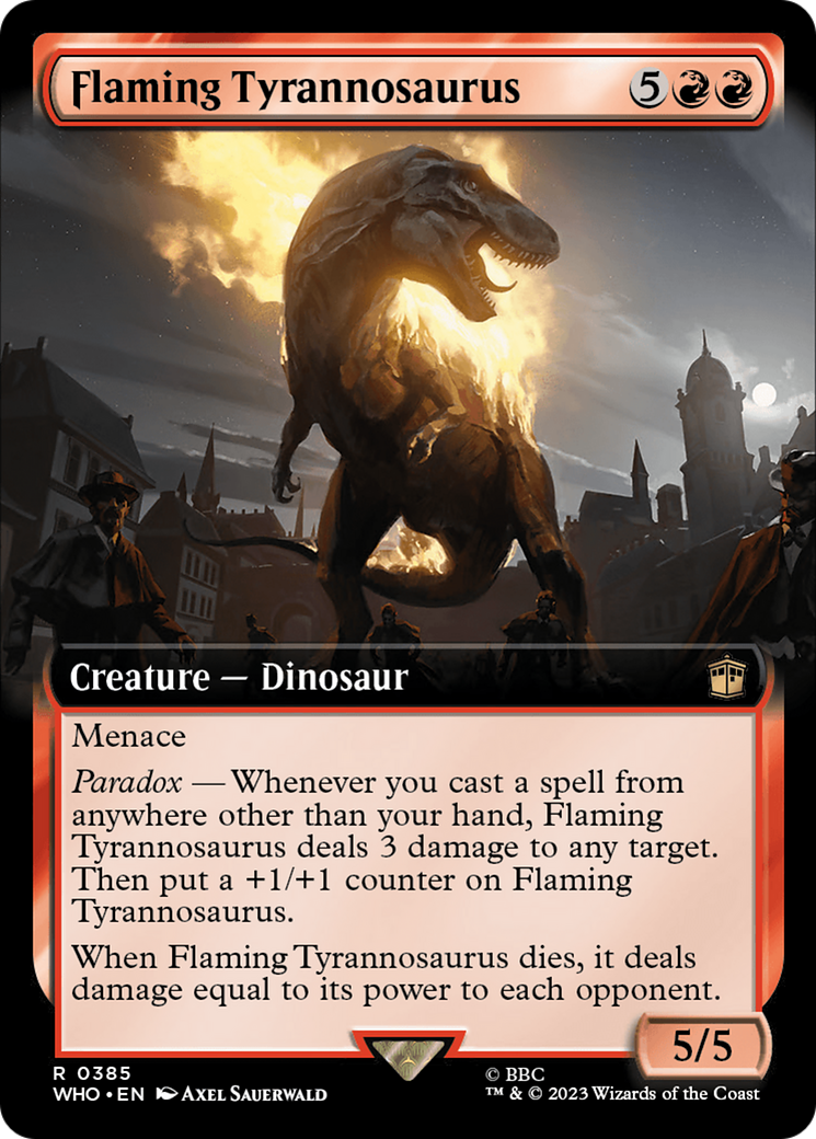 Flaming Tyrannosaurus (Extended Art) [Doctor Who] | Clutch Gaming