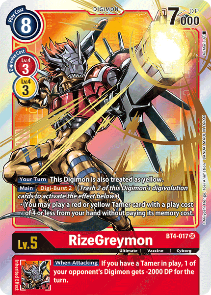 RizeGreymon [BT4-017] (Alternate Art) [Great Legend] | Clutch Gaming