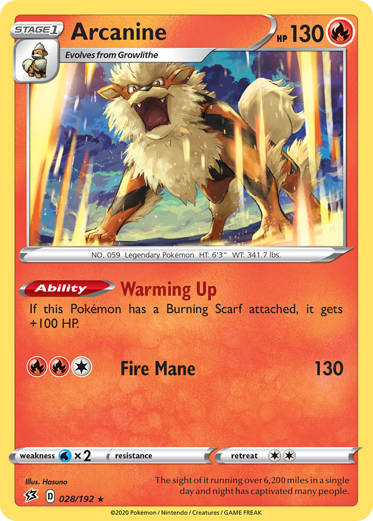 Arcanine (028/192) [Sword & Shield: Rebel Clash] | Clutch Gaming