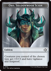 Elk // Emblem - Oko, Shadowmoor Scion Double-Sided Token [Lorwyn Eclipsed Tokens] | Clutch Gaming