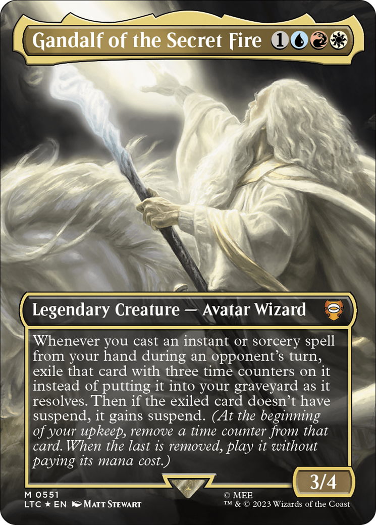 Gandalf of the Secret Fire (Borderless) (Surge Foil) [The Lord of the Rings: Tales of Middle-Earth Commander] | Clutch Gaming