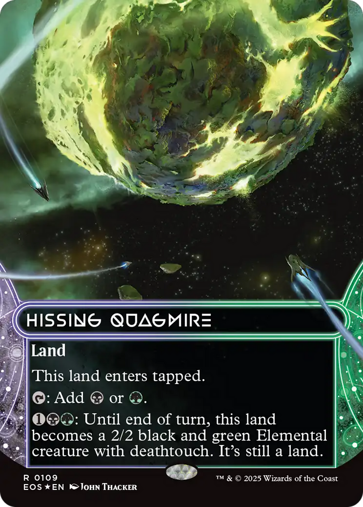 Hissing Quagmire (0109) (Borderless) (Galaxy Foil) [Edge of Eternities: Stellar Sights] | Clutch Gaming