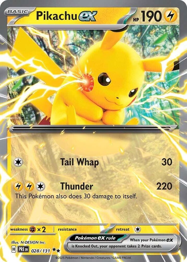 Pikachu ex (028/131) [Scarlet & Violet: Prismatic Evolutions] | Clutch Gaming