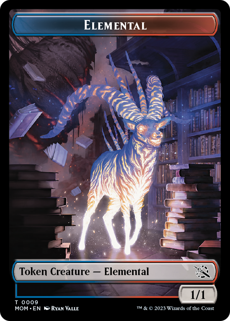 Elemental (9) // Wrenn and Realmbreaker Emblem Double-Sided Token [March of the Machine Tokens] | Clutch Gaming