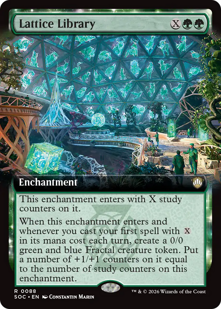 Lattice Library (Extended Art) [Secrets of Strixhaven Commander] | Clutch Gaming