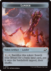 Human Soldier // Lander (0007) Doubled-Sided Token [Edge of Eternities Tokens] | Clutch Gaming