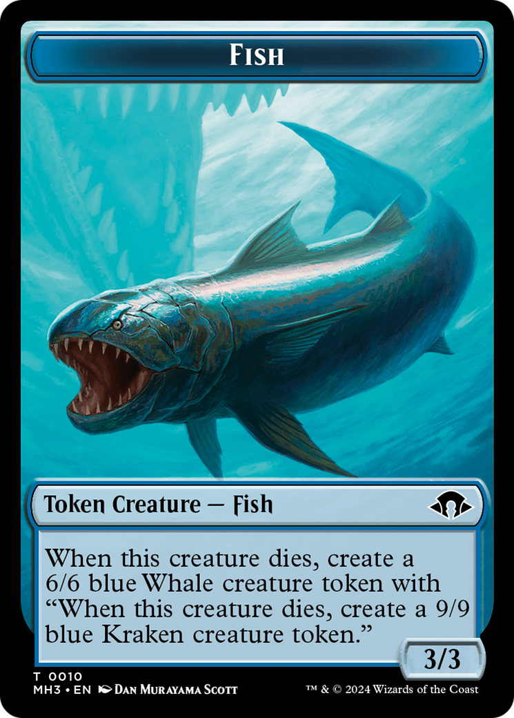 Eldrazi Spawn // Fish Double-Sided Token [Modern Horizons 3 Tokens] | Clutch Gaming